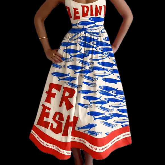 Fun Fish Sardines Summer Dress - Picture 3 of 5